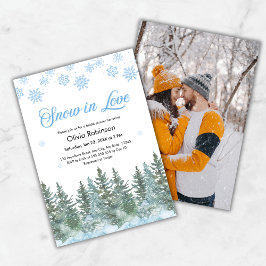 Convites Photo Winter Snow in Love Snowflakes Bridal Shower