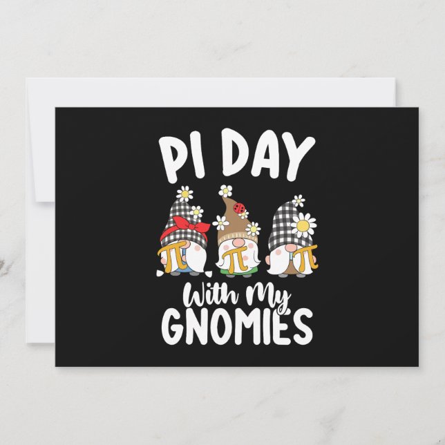 Convites Pi Day With My Gnomies Engraçado Matemática (Frente)
