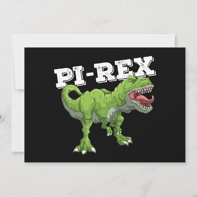 Convites Pi Rex Day Dinossaur Matemática (Frente)