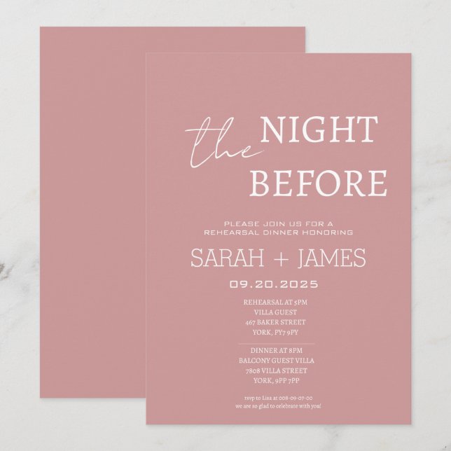 Convites Pia-rosa-poeira antes do Janto de ensaio (Frente/Verso)