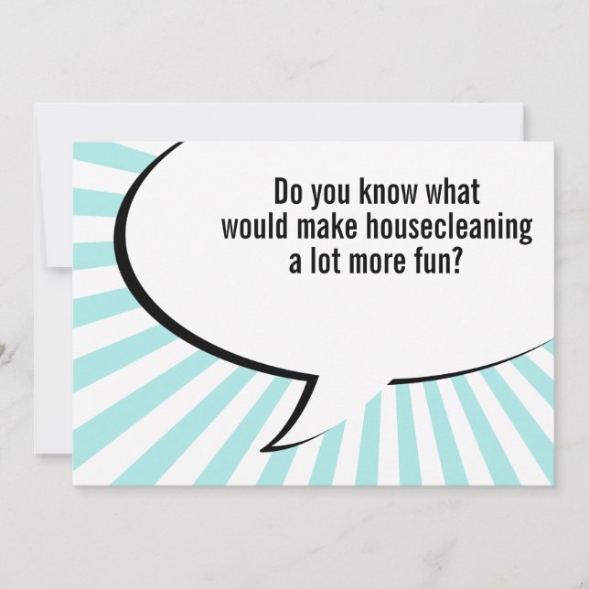 Convites piada housecleaning da empregada doméstica (Frente)