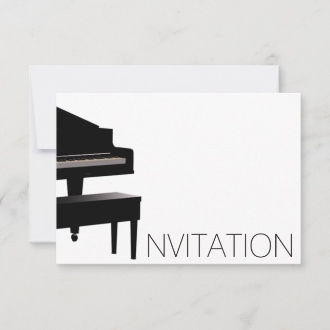 Convites Piano Concert Festival Minimalims Vip Black White (Frente)