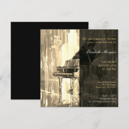 Convites Piano Considerando Dourado