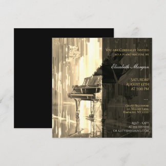 Convites Piano Considerando Dourado