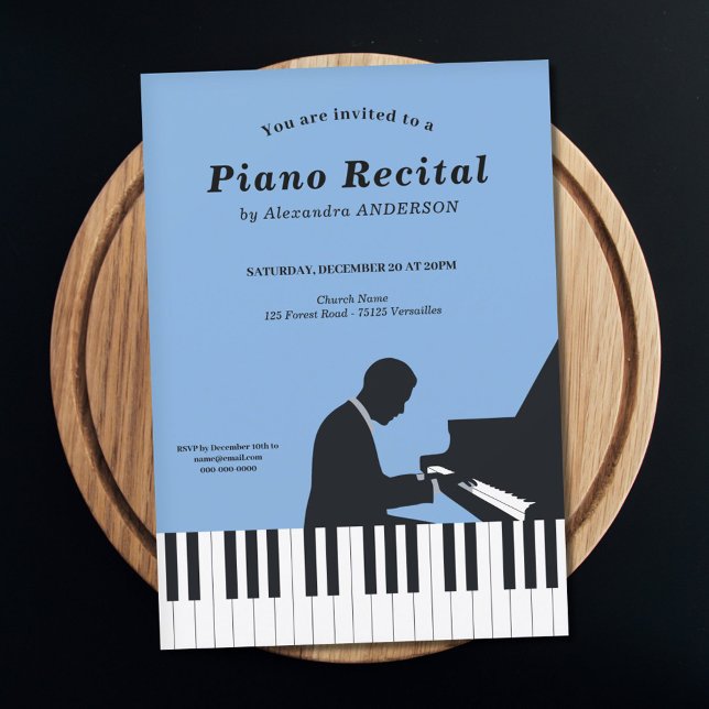 Convites Piano Music Recital Invitation (Piano Music Recital Invitation)