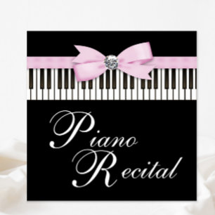 Convites Piano preto-e-branco cor-de-rosa Chaves Consideran