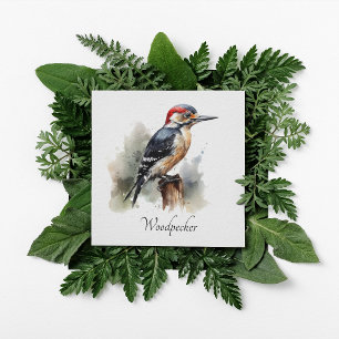 Convites Pica-pau Woodland Aquarela, personalizado