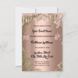 Convites Pica-pinga Rosa Bridal Wreath Woodland Fern