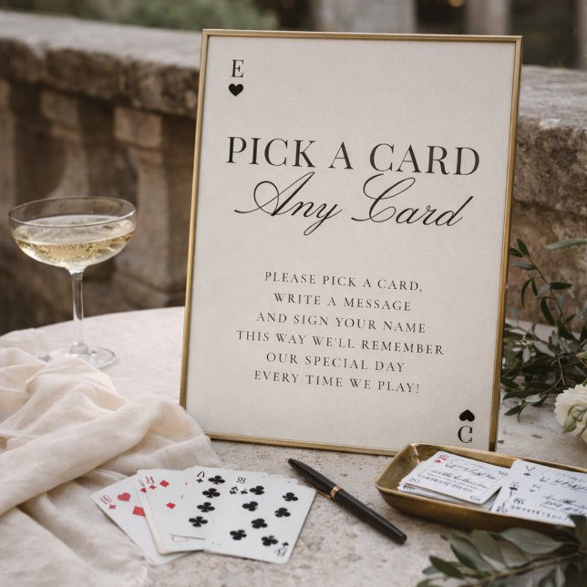 Convites Pick A Card Any Card Wedding Guestbook Sign (Criador carregado)