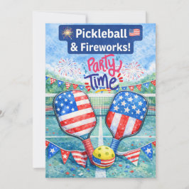 Convites PICKLEBALL 4th of July Pickleball Party Invitation