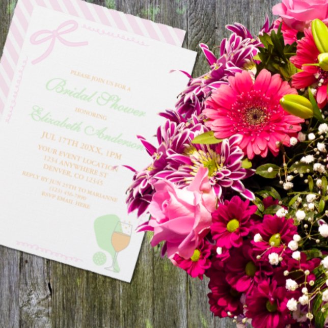 Convites Pickleball and Prosecco Bridal Shower (Criador carregado)