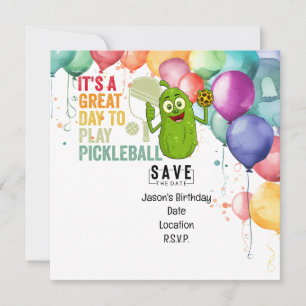 Convites Pickleball Birthday Salvar Data para Festa