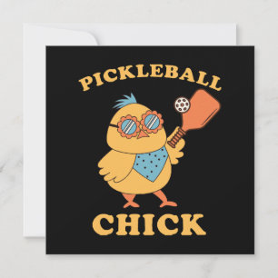Convites Pickleball Chick - retrô