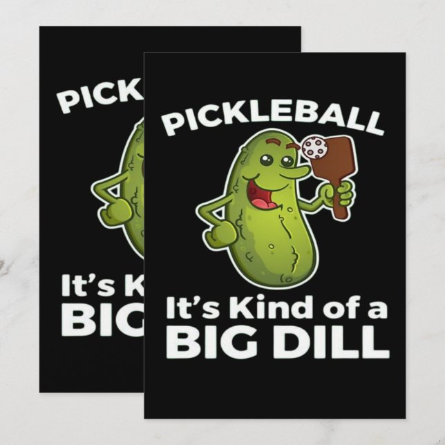 Convites Pickleball tipo uma grande dill (Frente/Verso)