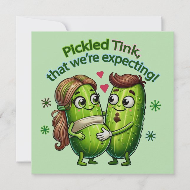 Convites Pickled Tink que estamos esperando Casal picles (Frente)