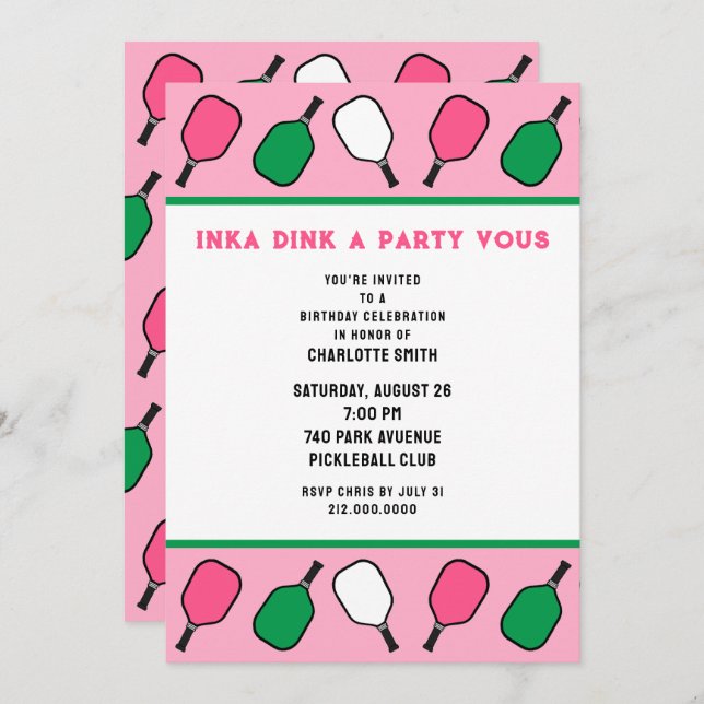 Convites Picleball (Frente/Verso)