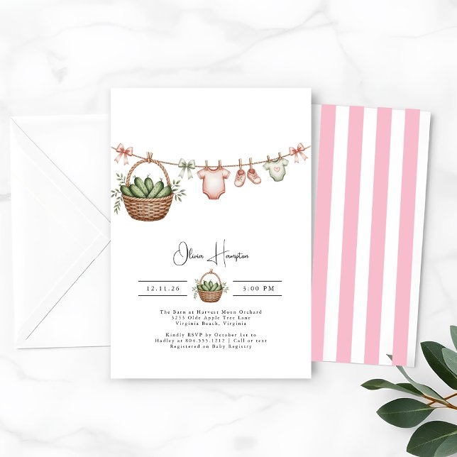 Convites Picles Pepino Chá de fraldas verde de gravidez (Criador carregado)