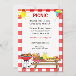 Convites Picnic Barbecue Cookout Grieling