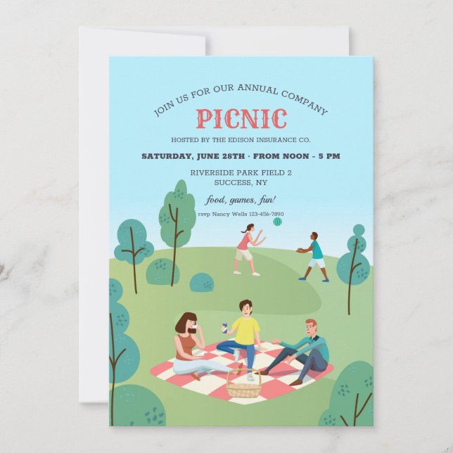 Convites Picnic da empresa (Frente)