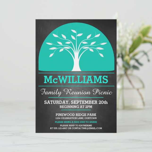 Convites Picnic de união familiar (Em pé/Frente)