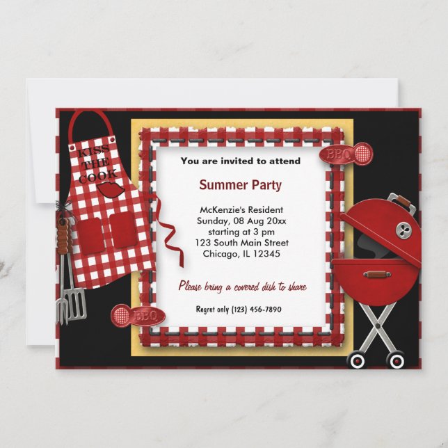 Convites Picnic de verão (Frente)