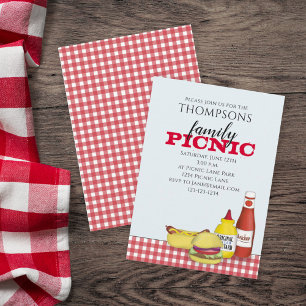 Convites Picnic de Verão Fofo Churrasco Moderno Caprichoso