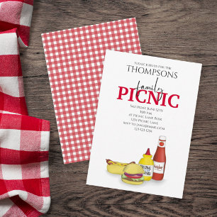 Convites Picnic de Verão Fofo Churrasco Moderno Caprichoso