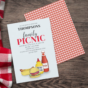 Convites Picnic de Verão Fofo Churrasco Moderno Caprichoso
