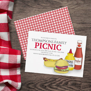 Convites Picnic de Verão Fofo Tendência Churrasco Caprichos