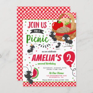 Convites Picnic de verão na Festa de aniversário do parque
