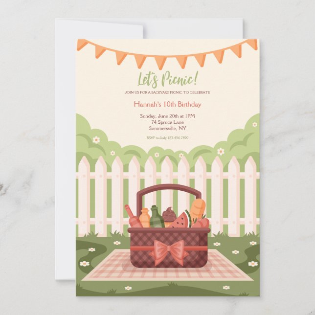 Convites Picnic do quintal (Frente)