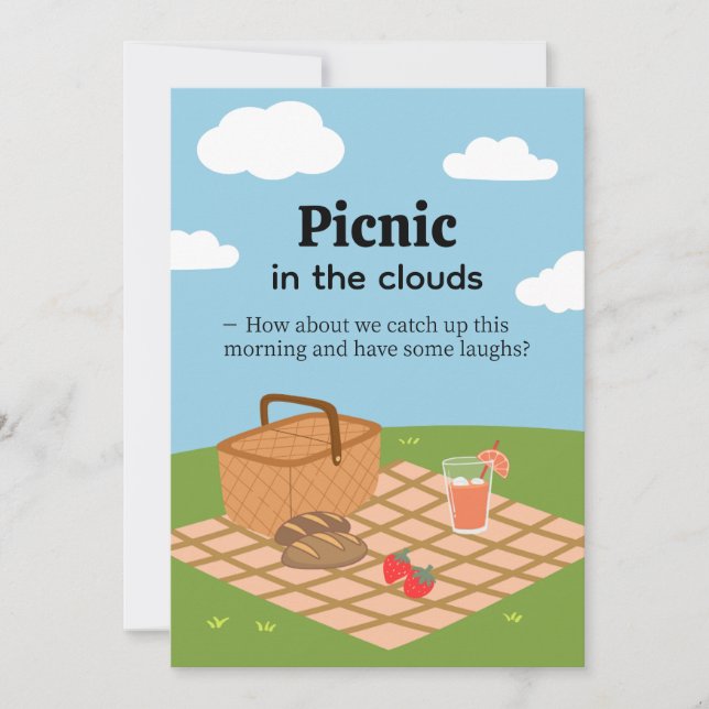 Convites Picnic in the Clouds-Whimsical Outdoor Invitation (Frente)