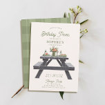 Convites Picnic Mesa Verão Elegante Moderno 50º Aniversário<br><div class="desc">Um elegante e moderno modelo do 50º convite de aniversário para mulheres com tema piquenique, com ilustração de uma mesa piquenique com flores e placas. Um convite divertido, pronto para o 50º aniversário, para uma mulher no seu quinquagésimo aniversário comemorando com um piquenique na festa. Esquema de cor rosa e...</div>
