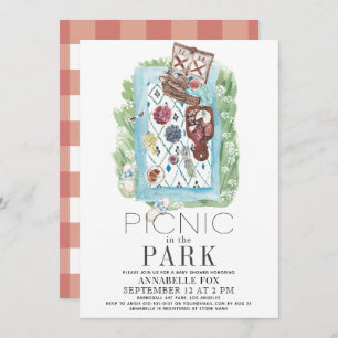 Convites Picnic no Chá de fraldas de Watercolor do Parque
