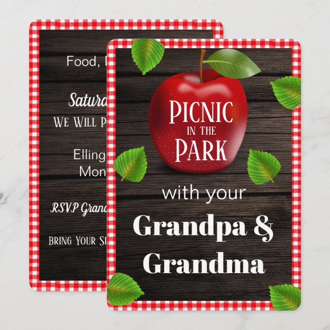 Convites Picnic no Park Playdate Invite (Frente/Verso)