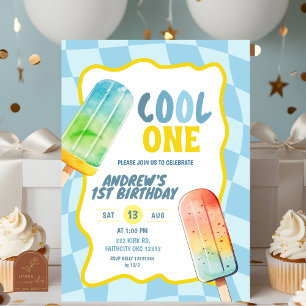 Convites Picolé Aniversário Menino Verão Azul Legal