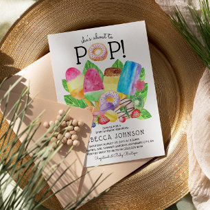 Convites Picolé de verão bonito e Chá de fraldas de doces