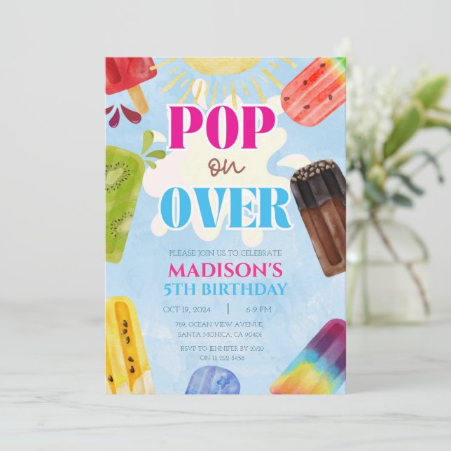 Convites Picolé Passe Para o Sorvete 1º 3º 4º 5º 6º (Em pé/Frente)