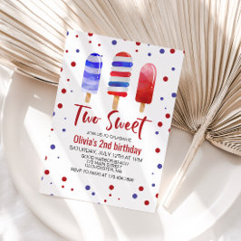Convites Picolés Dois Doce Vermelho Branco Azul Aniversário