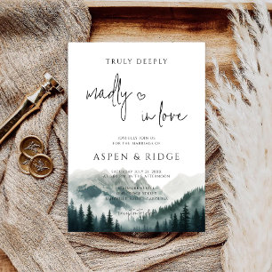 Convites Picos Verdejantes Floresta Nebulosa Aquarela Casam