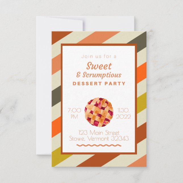 Convites Pie Dessert Party (Frente)