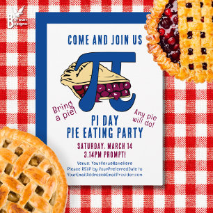 Convites Pie Eating PI DAY Party