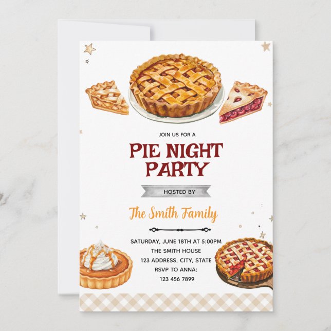 Convites Pie party theme invitation (Frente)