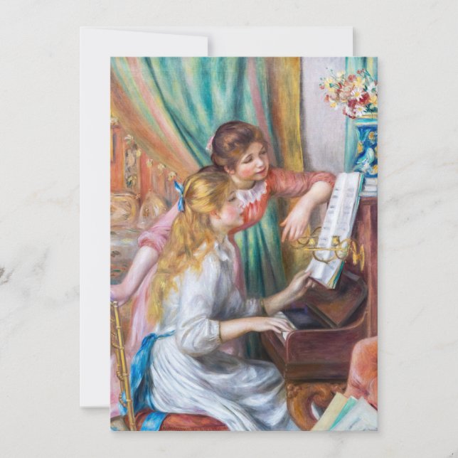 Convites Pierre Auguste Renoir - Jovens Meninas no Piano (Frente)