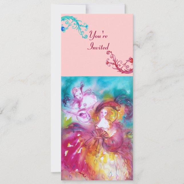 Convites PIERROT E ARLECCHINA Programa da Festa de Máscaras (Frente)