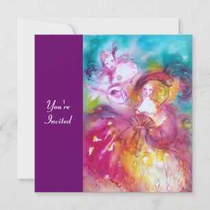 Convites PIERROT E ARLECQUINA Carnaval de Veneza,