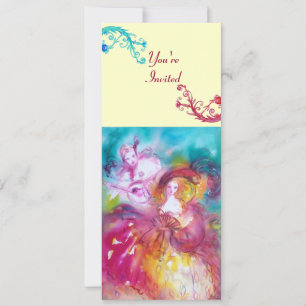 Convites PIERROT E ARLECQUINA Carnaval de Veneza,