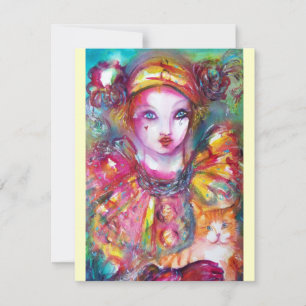 Convites PIERROTA COM CAT / Mardi Gras Mascarada