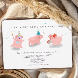 Convites Piggy Birthday Invitation, Farm This Little Piggy 