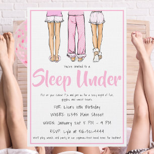 Convites Pijama da Moda para Dormir / Festa de Pijama para